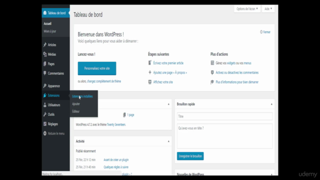 WordPress Plugin Development - Créer votre premier plugin. - Screenshot_02