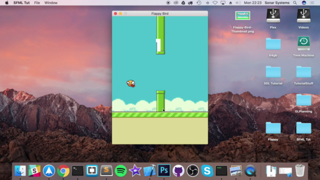 Flappy Bird Clone - The Complete SFML C++ Game Course - Screenshot_03