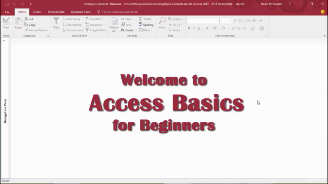 Intro to Access - Microsoft Access Basics for Beginners - Screenshot_01