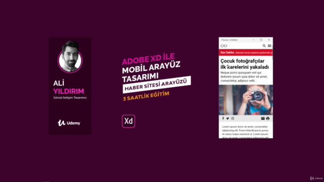 Adobe XD ile Etkileşimli Mobil Arayüz Tasarımı: Haber Sitesi - Screenshot_02