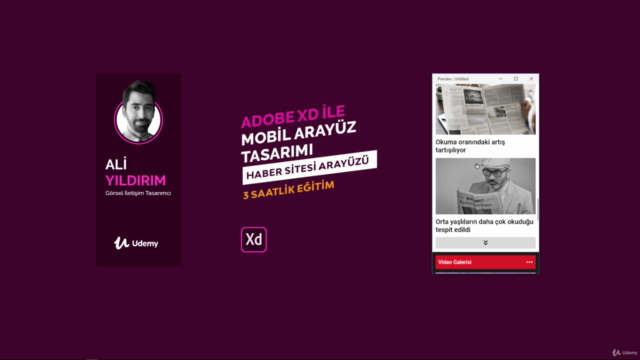 Adobe XD ile Etkileşimli Mobil Arayüz Tasarımı: Haber Sitesi - Screenshot_03