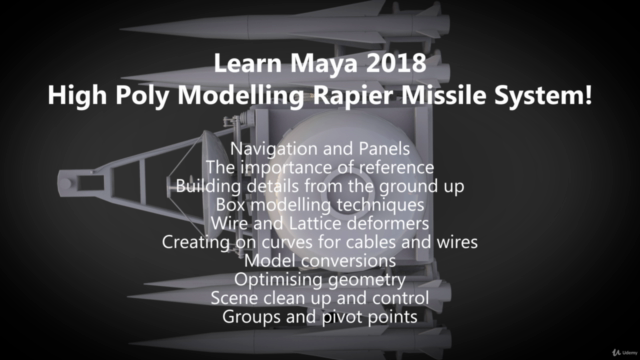 Learn Maya 2018 - High Poly Modelling Rapier Missile System! - Screenshot_02