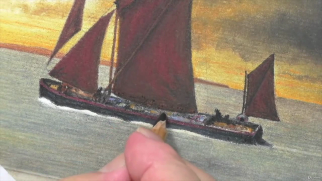 Draw a Stunning Sunset of Thames Barges using Pastel Pencils - Screenshot_04