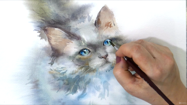 Paint a cat in watercolor. - Screenshot_04