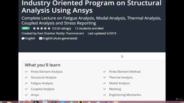 Industry Oriented Program on Structural Analysis Using Ansys - Screenshot_01