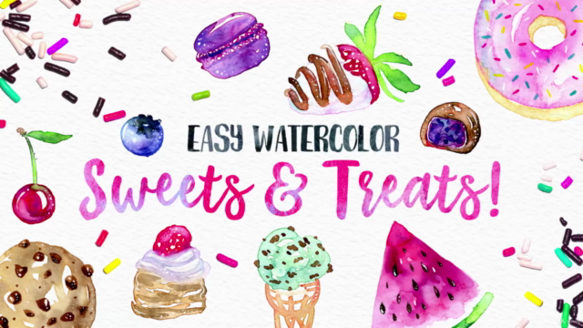 Painting Easy Watercolor Sweets & Treats! Beginner Level - Screenshot_04