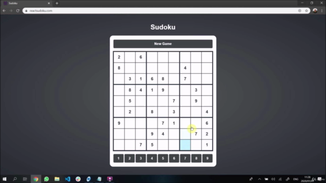 Advanced React TypeScript Redux StyledComponents: Sudoku App - Screenshot_01