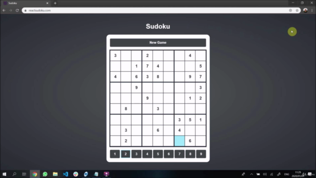 Advanced React TypeScript Redux StyledComponents: Sudoku App - Screenshot_02