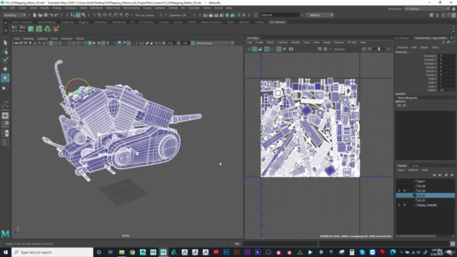 Hard Surface Vehicle UV Mapping in Maya - Screenshot_02