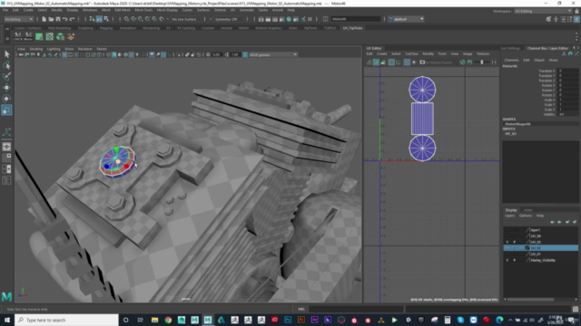 Hard Surface Vehicle UV Mapping in Maya - Screenshot_03