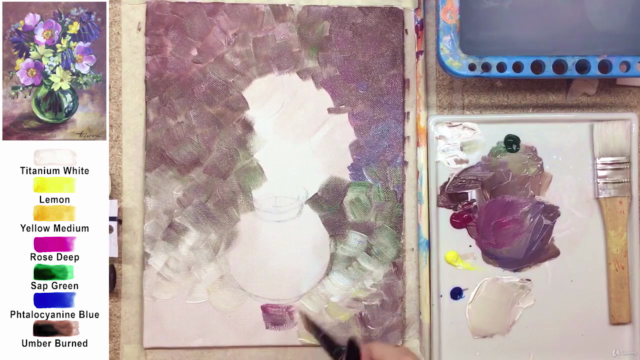 Acrylic lesson - Wild roses in glass vase - Flower bouquet - Screenshot_01