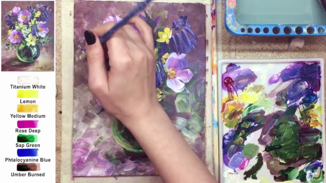 Acrylic lesson - Wild roses in glass vase - Flower bouquet - Screenshot_04