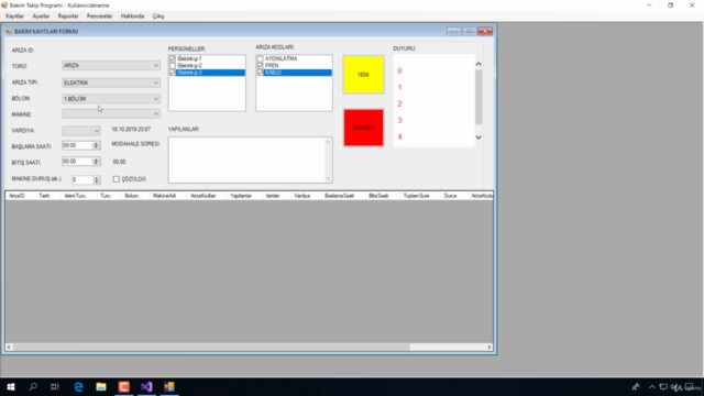 C# ile Sıfırdan Bakım Takip Programı Yapımı (2/2) - Screenshot_01