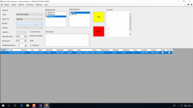 C# ile Sıfırdan Bakım Takip Programı Yapımı (2/2) - Screenshot_02