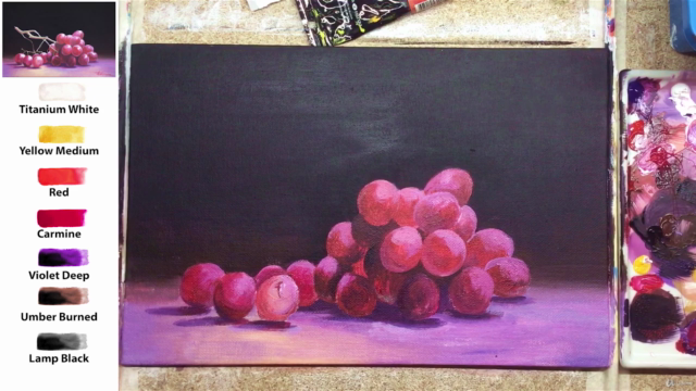 Acrylic lesson - Red Grape - Still life - Screenshot_02