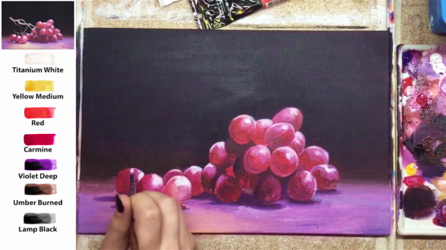 Acrylic lesson - Red Grape - Still life - Screenshot_03