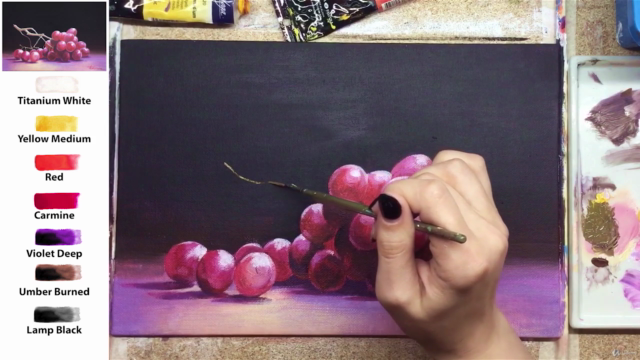 Acrylic lesson - Red Grape - Still life - Screenshot_04