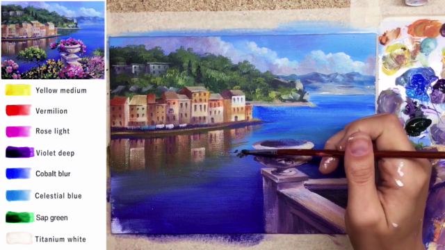 Acrylic lesson - Mediterranean city - Landscape - Screenshot_04