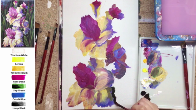 Acrylic lesson - Gladiolus - Flower Painting - Screenshot_01