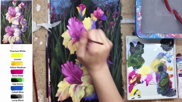 Acrylic lesson - Gladiolus - Flower Painting - Screenshot_04