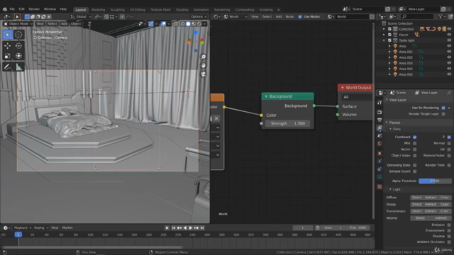 BLENDER: How to create realistic BedRoom with Cycle & Eevee - Screenshot_03