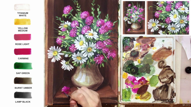 Acrylic lesson - Clover & Chamomile - Flower bouquet - Screenshot_04