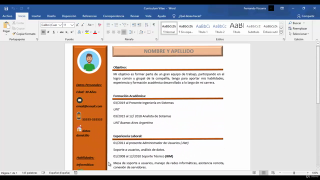 Microsoft Word Confeccionar mi Propio Curriculum - Screenshot_03