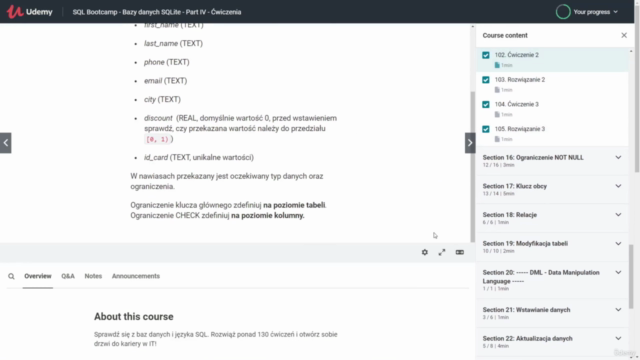 SQL Bootcamp - Bazy danych SQLite - Part IV - Ćwiczenia - Screenshot_02