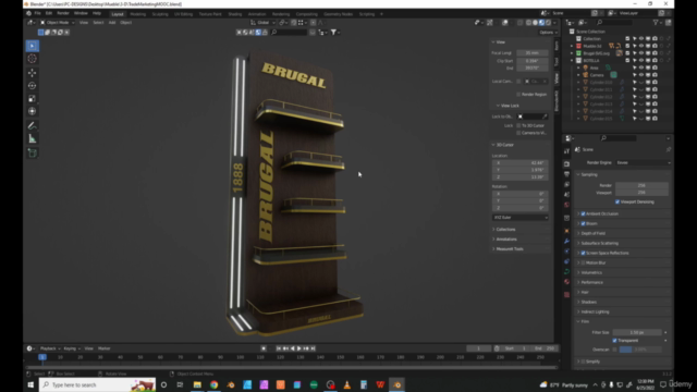 Modelado de Gondola para trade marketing en Blender 3D - Screenshot_01