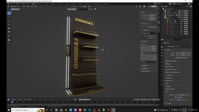 Modelado de Gondola para trade marketing en Blender 3D - Screenshot_04