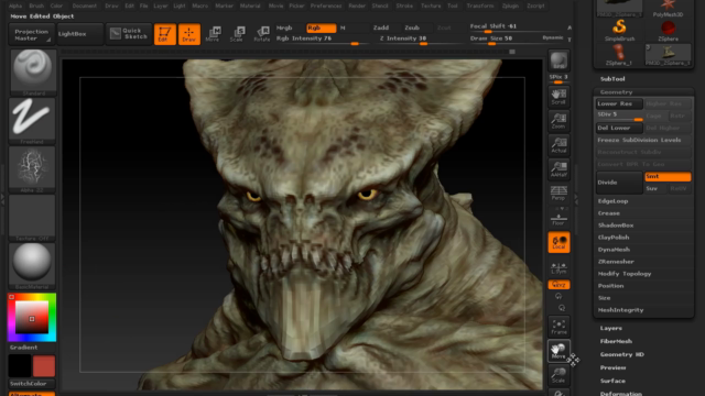 How to sculpt Creature Concept at ZBrush - Screenshot_02