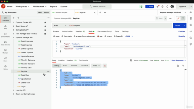 Build Production Ready REST API in Spring Boot - Expense App - Screenshot_01