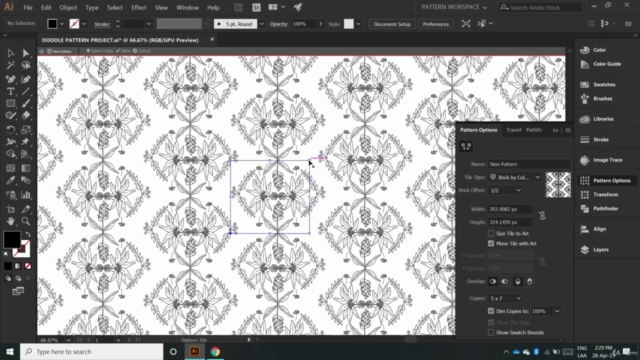 Botanical Pattern Design: Floral patterns in Illustrator - Screenshot_01