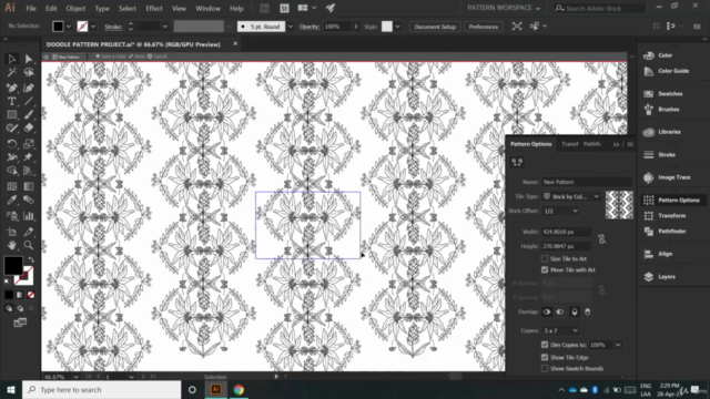 Botanical Pattern Design: Floral patterns in Illustrator - Screenshot_04