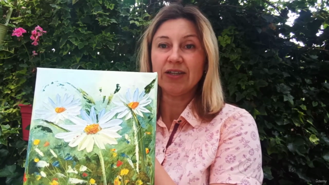 Palette knife for beginners - Painting a Daisy with oils - Screenshot_04