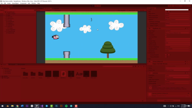 Create a Flappy Bird game on Android for Beginners/Unity& C# - Screenshot_01