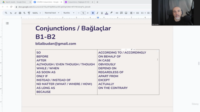 Conjunctions / Bağlaçlar B1-B2 (Türkçe anlatım) - Screenshot_01