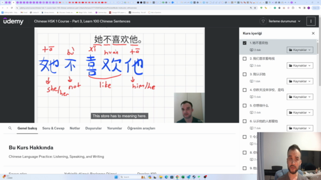 Chinese HSK 1 Course - Part 3, Learn 100 Chinese Sentences - Screenshot_01