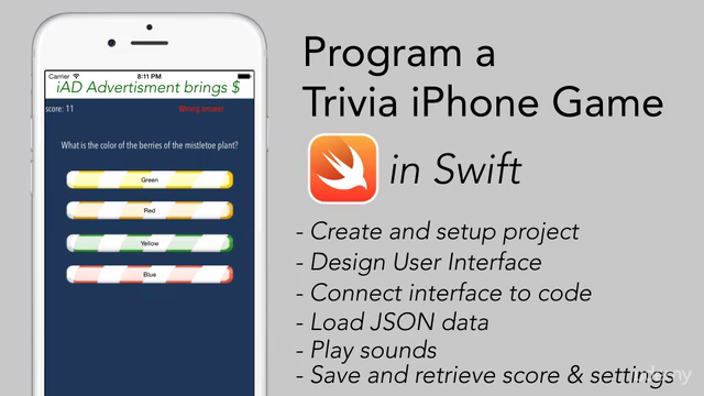 Build a Trivia iPhone game that monetizes - Swift2 and iOS9 - Screenshot_04