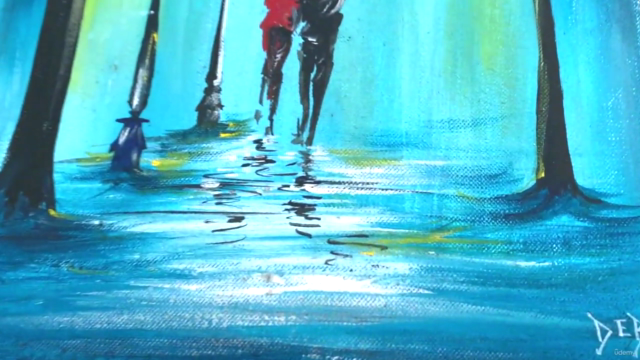 Romantic Couple in Monsoon Landscape - Acrylic Painting - Screenshot_03