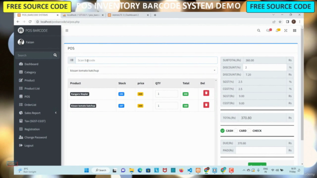 PHP Mysql Inventory Barcode POS Web App with Dashboard - Screenshot_01