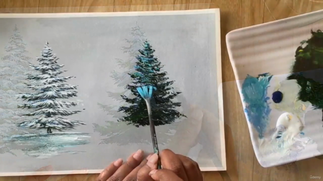 How To Paint Snowy Pine Trees - Acrylic Masterclass - Screenshot_02