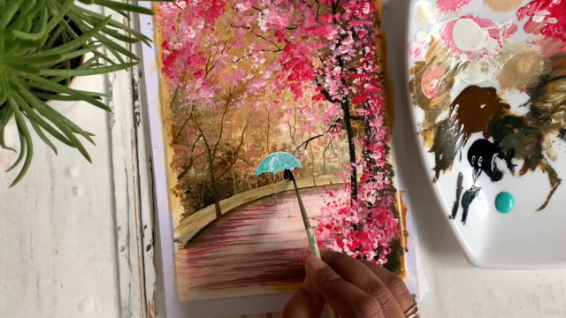 Cherry Blossom Acrylic Painting with A Couple Walking - Screenshot_04