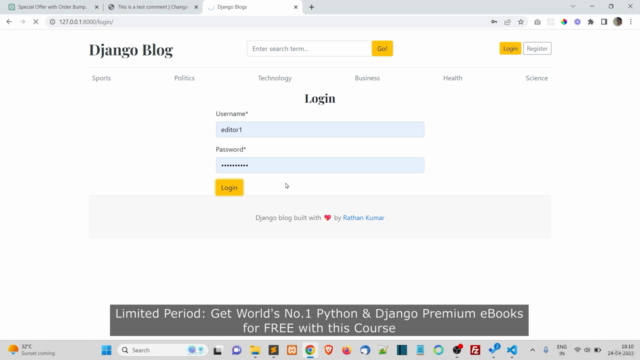 Python Django Basics To Advanced | Complete Blog Application - Screenshot_03