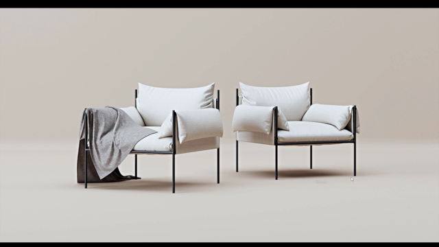 Modeling in 3Ds Max and Marvelous Designer | Arm Chair - Screenshot_04