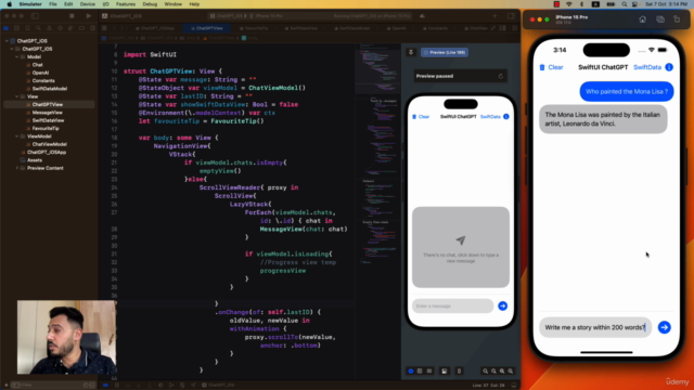 Mastering SwiftUI Chat Apps with ChatGPT, SwiftData & TipKit - Screenshot_02