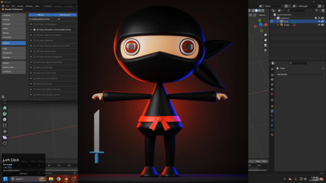 Blender Ninja Character Modeling: From Concept to Render - Screenshot_01
