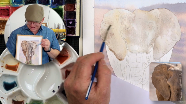 Watercolor Painting Lesson - Realistic Elephant in Detail - Screenshot_02