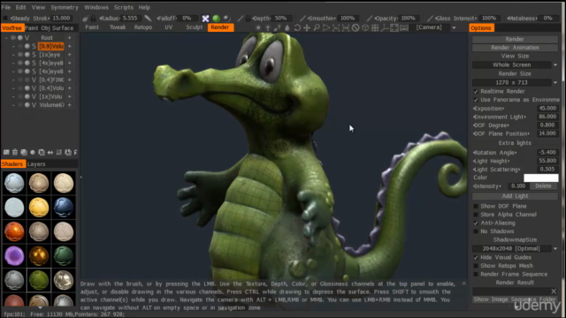 3d Coat Sculpture Modelling, Retopo , UVs and Paint - Screenshot_03