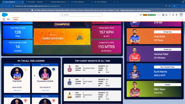 IPL T20 Dashboard Using Salesforce LWC - Screenshot_03